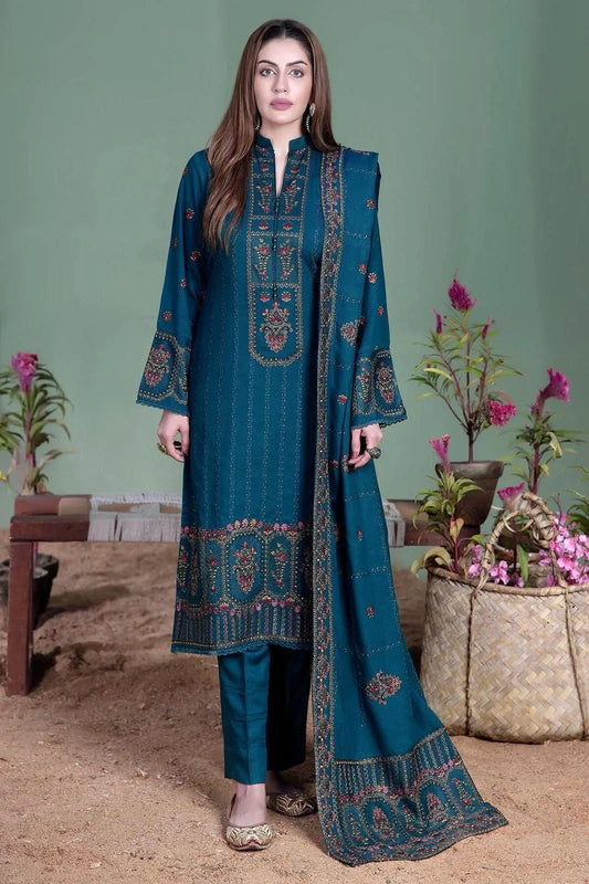 NOOR E FAJAR 3 Pcs Women's Unstitched Embroidered Suit, Dreesio