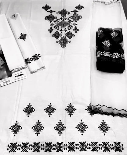 3 Pcs Women's Unstitched Embroidered Suit , Dreesio